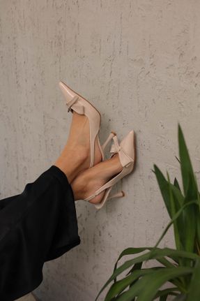 کفش پاشنه بلند کلاسیک بژ زنانه چرم مصنوعی پاشنه نازک پاشنه متوسط ( 5 - 9 cm ) کد 816937281