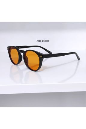 عینک آفتابی نارنجی زنانه 55 UV400 استخوان مات بیضی کد 817040249