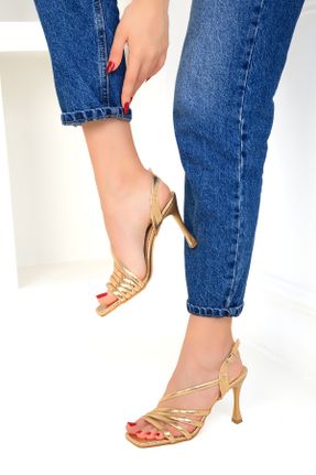 کفش پاشنه بلند کلاسیک طلائی زنانه چرم مصنوعی پاشنه متوسط ( 5 - 9 cm ) پاشنه نازک کد 813011316