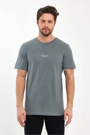 تی شرت خاکی مردانه یقه گرد اسلیم فیت کد 815853319