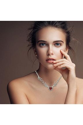 گردنبند جواهر قرمز زنانه ریخته گری Shopiolog - کد 816781311