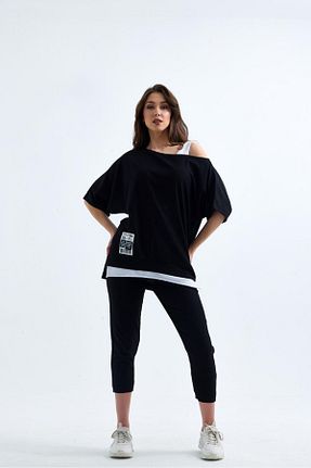 ست بالاتنه و پائین تنه مشکی زنانه بافت leilas - کد 816803565