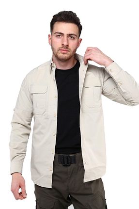 پیراهن بژ مردانه یقه پیراهنی Grand Wolf - کد 314057054