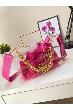 کیف دوشی صورتی زنانه چرم مصنوعی AREV BAGS - کد 816901054