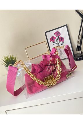 کیف دوشی صورتی زنانه چرم مصنوعی AREV BAGS - کد 816901054