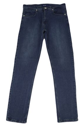 شلوار جین سرمه ای مردانه پاچه لوله ای فاق بلند جوان کد 816970050