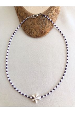 گردنبند جواهر بنفش زنانه منجق Handmade - کد 721931674