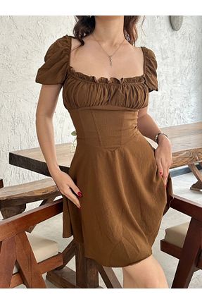 لباس قهوه ای زنانه بافتنی Justin - کد 817034748