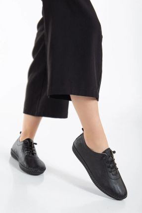 کفش کژوال مشکی زنانه چرم طبیعی پاشنه کوتاه ( 4 - 1 cm ) پاشنه ساده کد 817129100