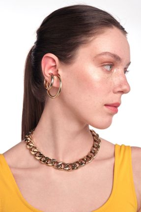 گردنبند جواهر طلائی زنانه برنز کد 275332441