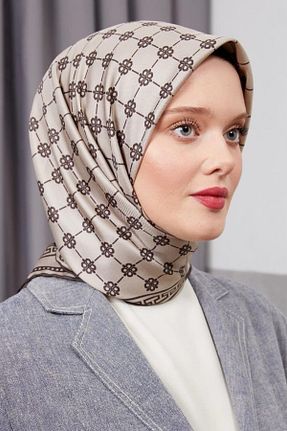 روسری قهوه ای پلی استر Levidor - کد 812681153