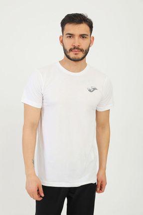 تی شرت سفید مردانه پنبه (نخی) Fitted تکی کد 816932908