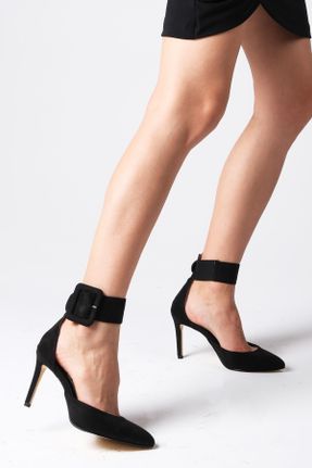 کفش پاشنه بلند کلاسیک مشکی زنانه جیر پاشنه نازک پاشنه متوسط ( 5 - 9 cm ) کد 32170315