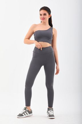 ست بالاتنه و پائین تنه طوسی زنانه بافتنی Eces moda - کد 816958195