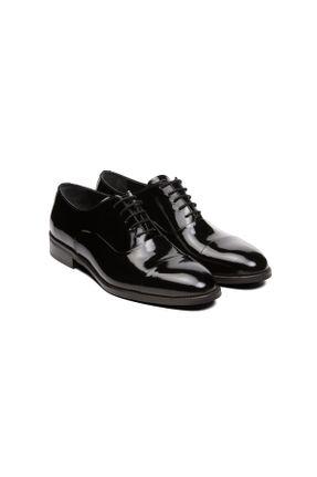 کفش کلاسیک مشکی مردانه چرم طبیعی پاشنه کوتاه ( 4 - 1 cm ) پاشنه ساده کد 816953602