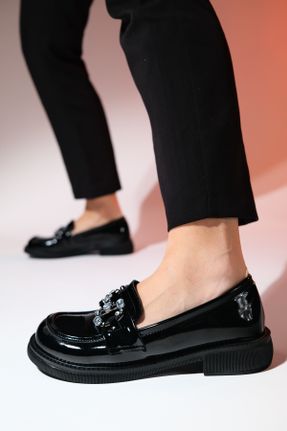 کفش لوفر مشکی زنانه چرم مصنوعی پاشنه کوتاه ( 4 - 1 cm ) کد 816962575
