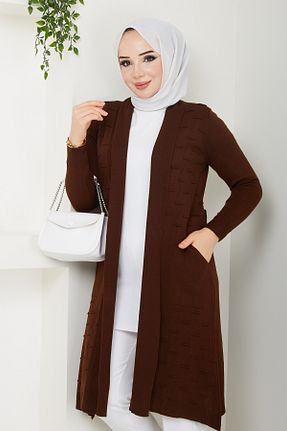 رویه حجاب قهوه ای زنانه رگولار Pamuk Butik - کد 817011014