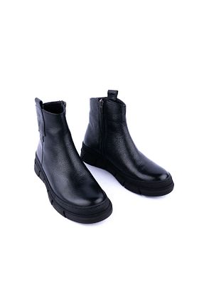بوت / نیم بوت مشکی زنانه چرم خالص Emel Ayakkabı - کد 817017643