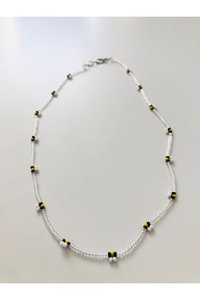 گردنبند جواهر نارنجی زنانه شیشه Handmade - کد 795898670