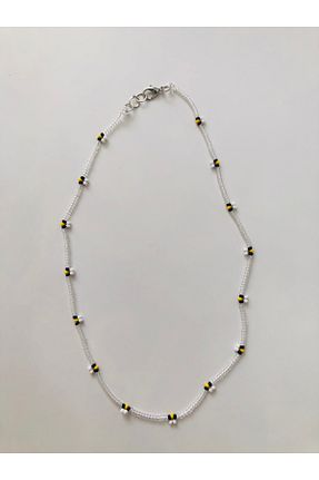 گردنبند جواهر نارنجی زنانه شیشه Handmade - کد 795898670