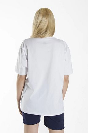 تیشرت سفید زنانه اورسایز oneagılyazı - کد 817178927