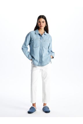 شلوار جین سفید زنانه جین استاندارد کد 817281243