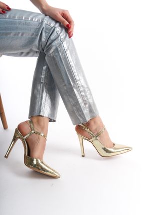 کفش پاشنه بلند کلاسیک طلائی زنانه پاشنه بلند ( +10 cm) پاشنه نازک کد 813349970