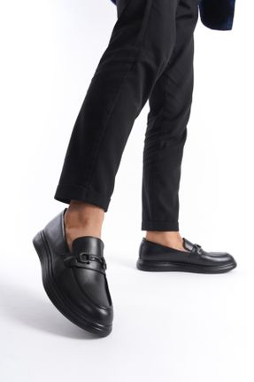 کفش لوفر مشکی مردانه پاشنه کوتاه ( 4 - 1 cm ) کد 817023154
