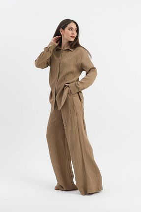 شلوار قهوه ای زنانه پارچه TUA MODA - کد 817197297