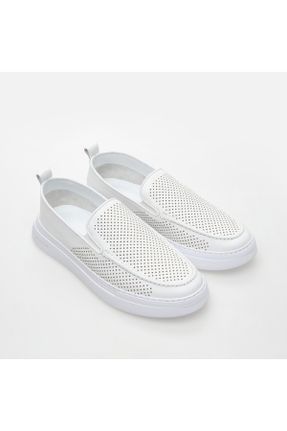 کفش کژوال سفید مردانه چرم طبیعی پاشنه کوتاه ( 4 - 1 cm ) پاشنه ساده کد 817267749