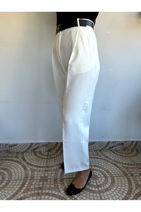 شلوار سفید زنانه فیبر Butik - کد 817303341