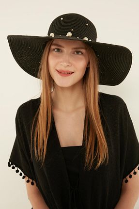 کلاه مشکی زنانه حصیر Axesoire - کد 286501572