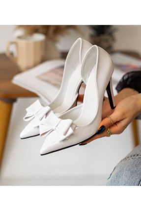 کفش استایلتو سفید پاشنه نازک پاشنه بلند ( +10 cm) کد 817687060
