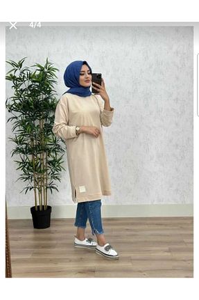 تونیک حجاب قهوه ای زنانه پنبه ای GGMM - کد 776870166