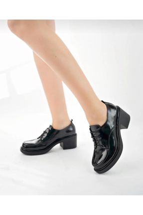 کفش آکسفورد مشکی زنانه چرم طبیعی پاشنه کوتاه ( 4 - 1 cm ) کد 817151499