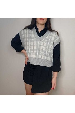 سوئیتر طوسی زنانه تریکو MODA MHE - کد 817169356