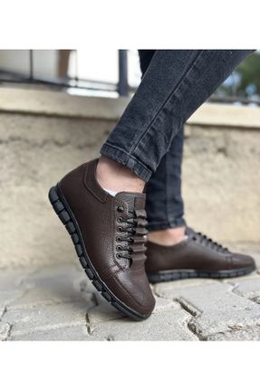 کفش کژوال قهوه ای مردانه چرم مصنوعی پاشنه کوتاه ( 4 - 1 cm ) پاشنه ساده کد 817183959