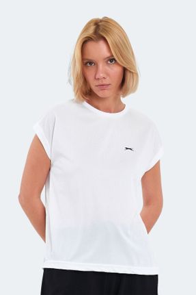 تی شرت سفید زنانه رگولار تکی کد 817323809