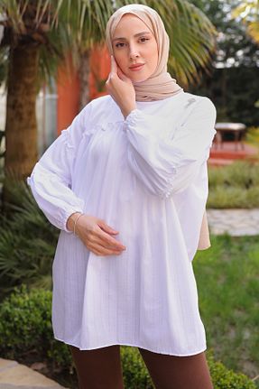 تونیک حجاب سفید زنانه پنبه ای benguen - کد 817260745