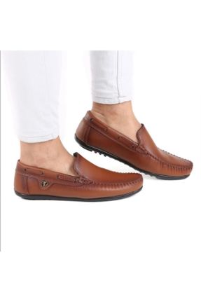 کفش کژوال قهوه ای مردانه چرم مصنوعی پاشنه کوتاه ( 4 - 1 cm ) پاشنه ساده کد 38622574