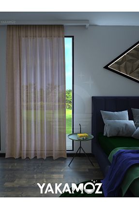 پرده توری خاکی ریل دار Yakamoz - کد 809169636