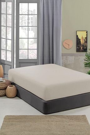 ست ملحفه دونفره بژ پنبه ای conzaliza - کد 817536364
