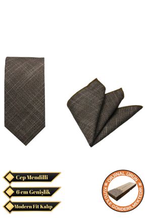 کراوات قهوه ای مردانه بافت İnce کد 817561491