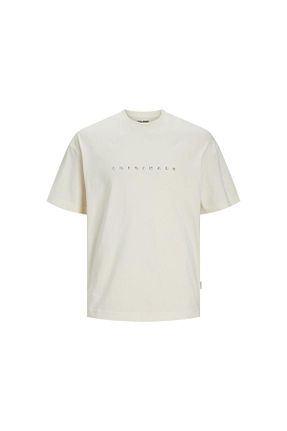 تیشرت سفید مردانه اورسایز Jack & Jones - کد 817627784