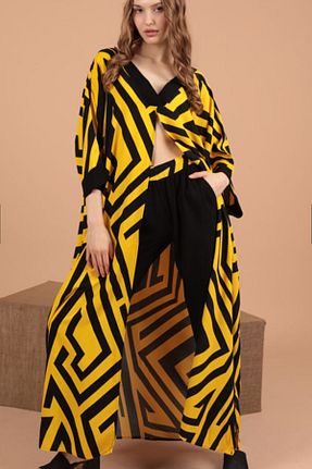 ست بالاتنه و پائین تنه زرد زنانه بافتنی ESSFASIHON - کد 817681249