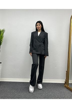 ست بالاتنه و پائین تنه طوسی زنانه بافتنی DEQ FASHION - کد 811843292