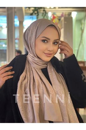شال بژ زنانه ابریشم TEENNİ - کد 817576165