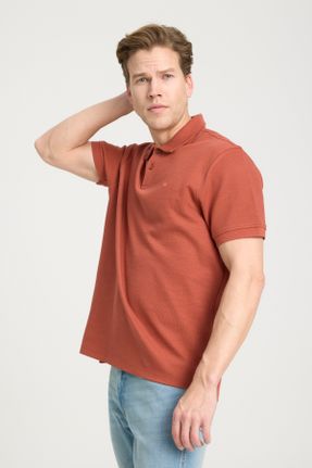 تی شرت نارنجی مردانه رگولار یقه پولو کد 817714960