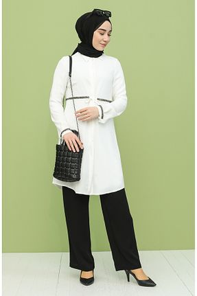 ست بالاتنه و پائین تنه سفید زنانه بافتنی nurkombin - کد 817795703