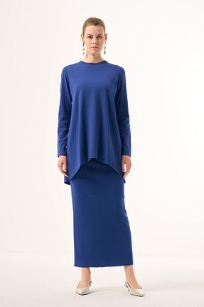 ست بالاتنه و پائین تنه حجاب سرمه ای زنانه رگولار Nuss - کد 817834674